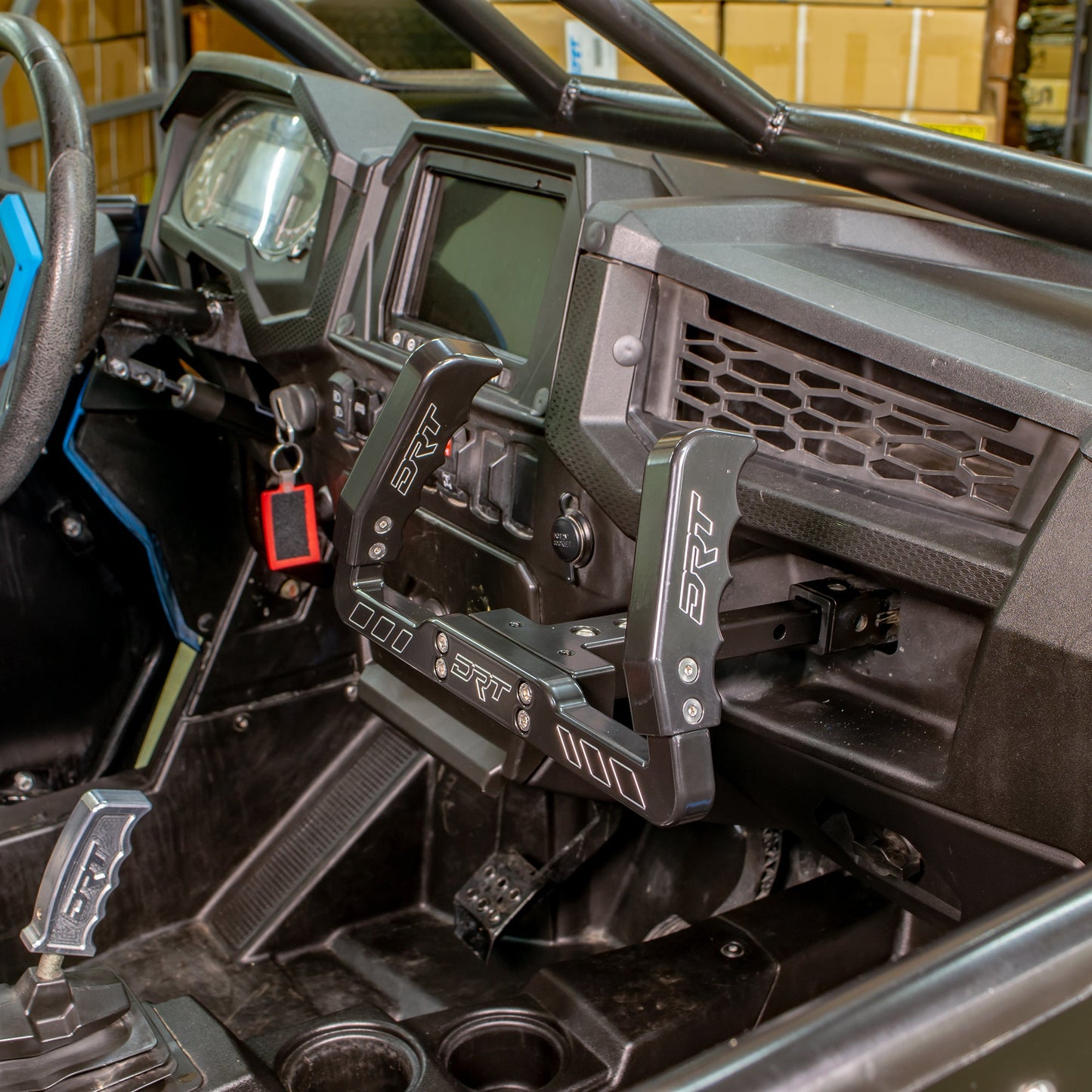Passenger grab handle mounted in RZR XP 1000