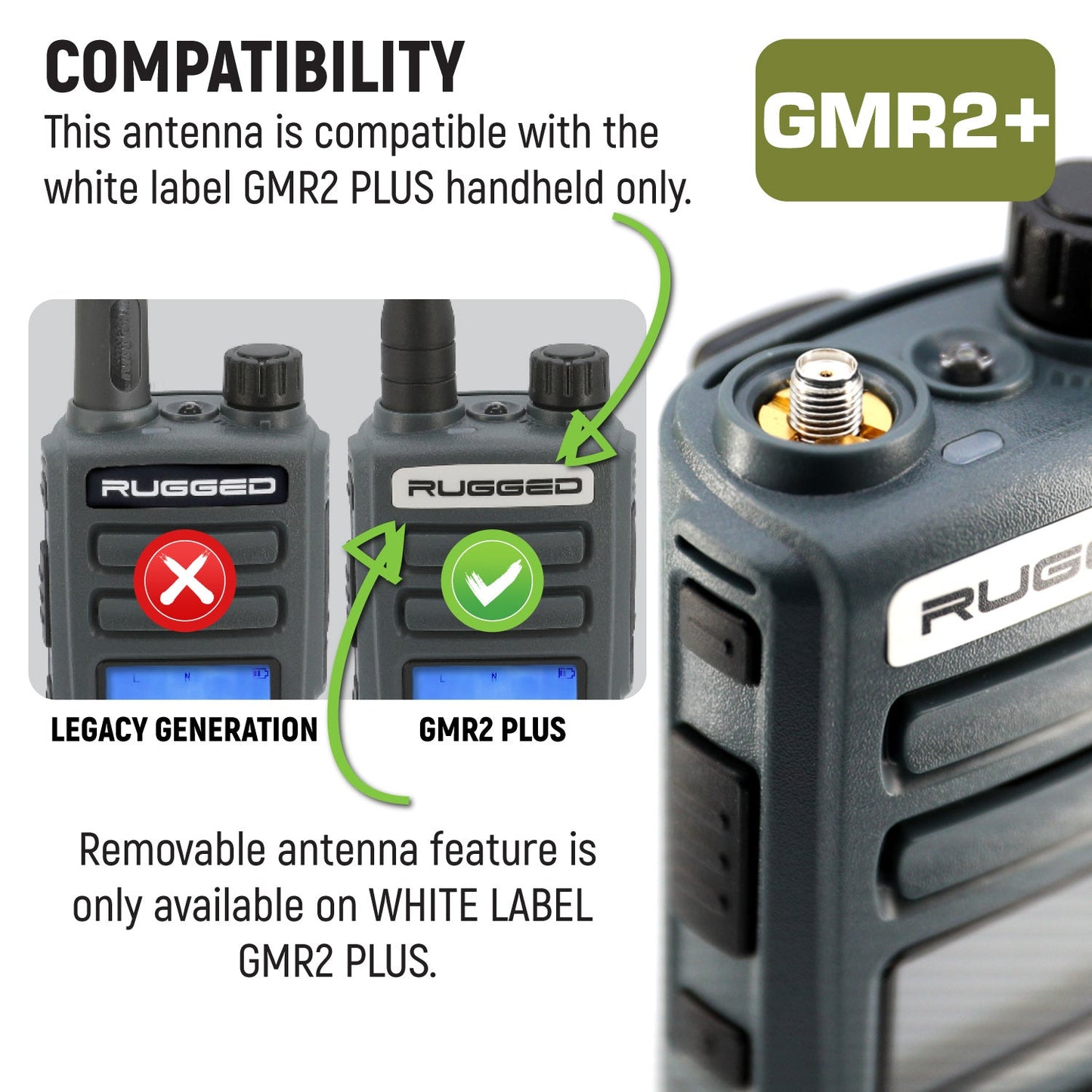 Magnetic Mount Antenna for Rugged GMR2 PLUS GMR5 GMR5-X Handheld Radios