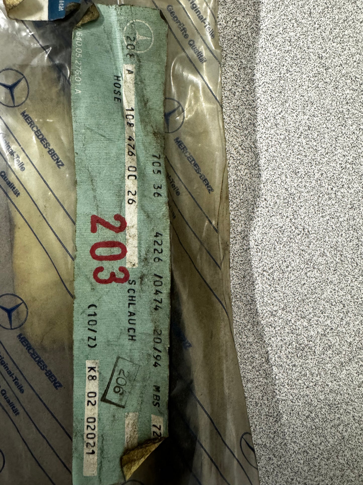 NOS - Mercedes-Benz A 108 476 00 26 Fuel Hose