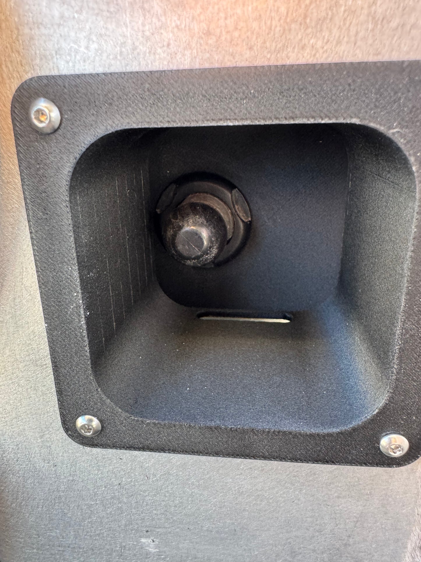 Can-Am X3 key fob flush mount installed in aluminum dash