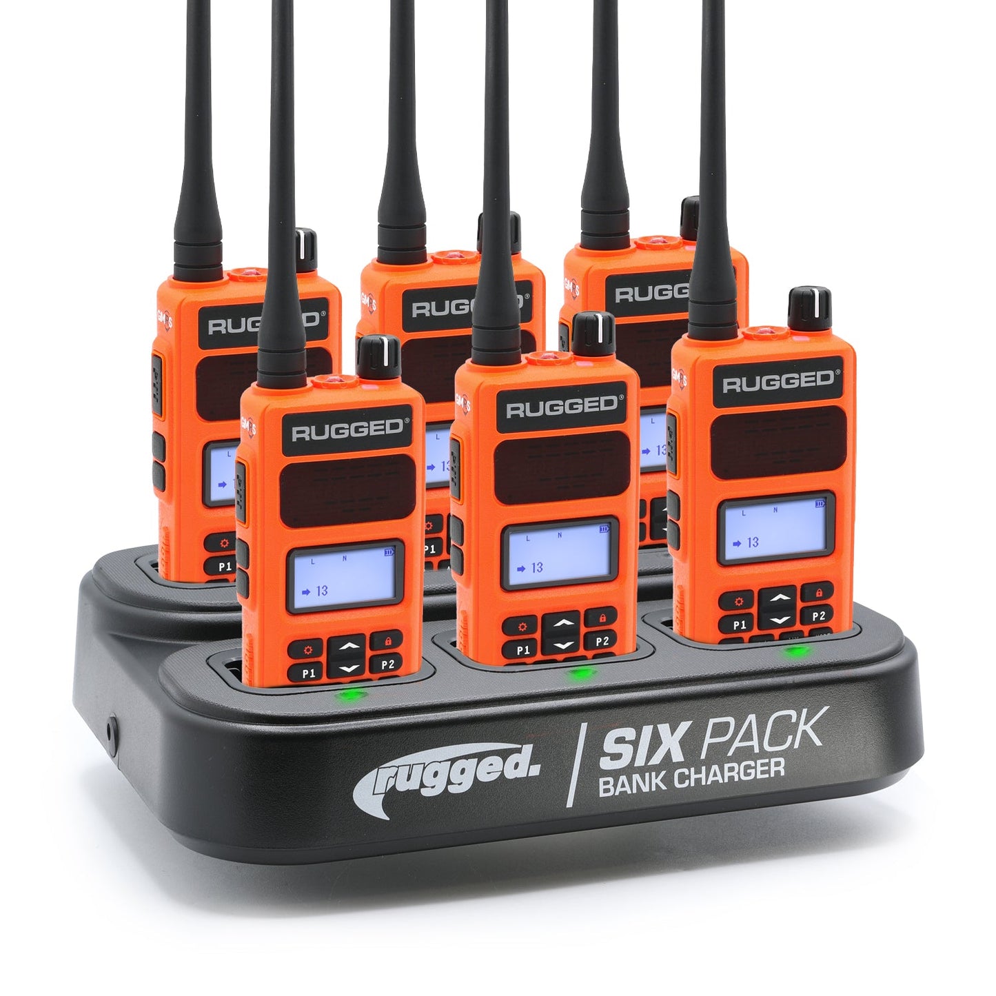 6 PACK - Choose Your GMRS Two Way Handheld Radio - GMR2 PLUS / Safety Orange - Out of Stock