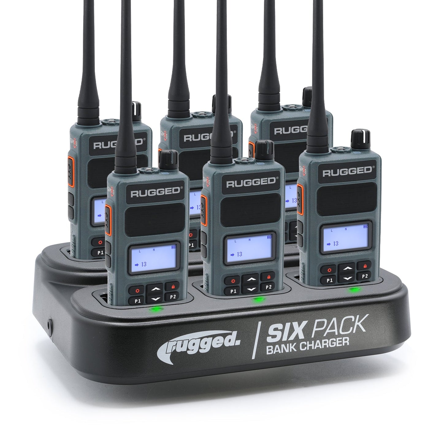 6 PACK - Choose Your GMRS Two Way Handheld Radio - GMR2 PLUS / Safety Orange - Out of Stock