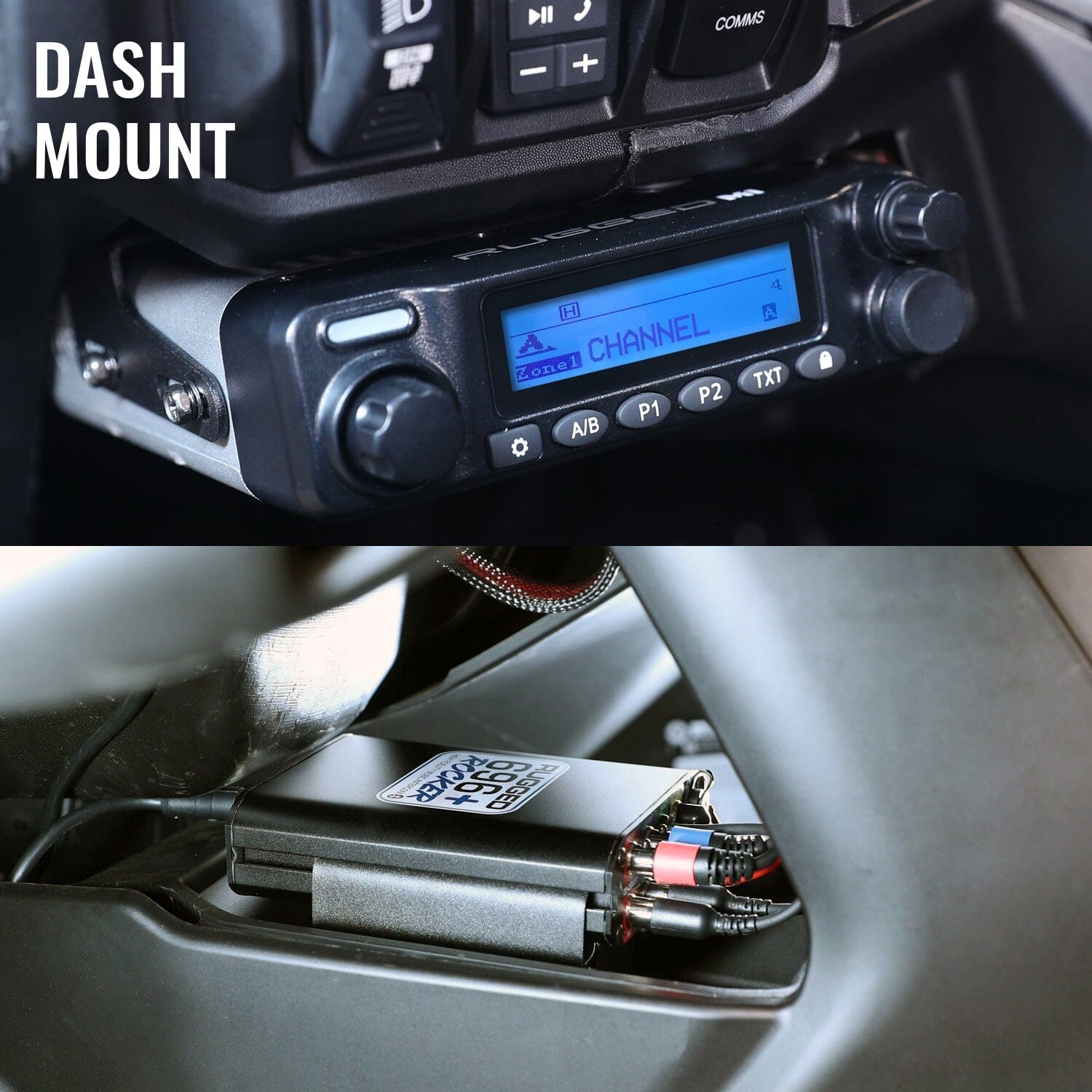 Can-Am Maverick R Complete Communication Kit with Rocker Switch Bluetooth Intercom and 2-Way Radio