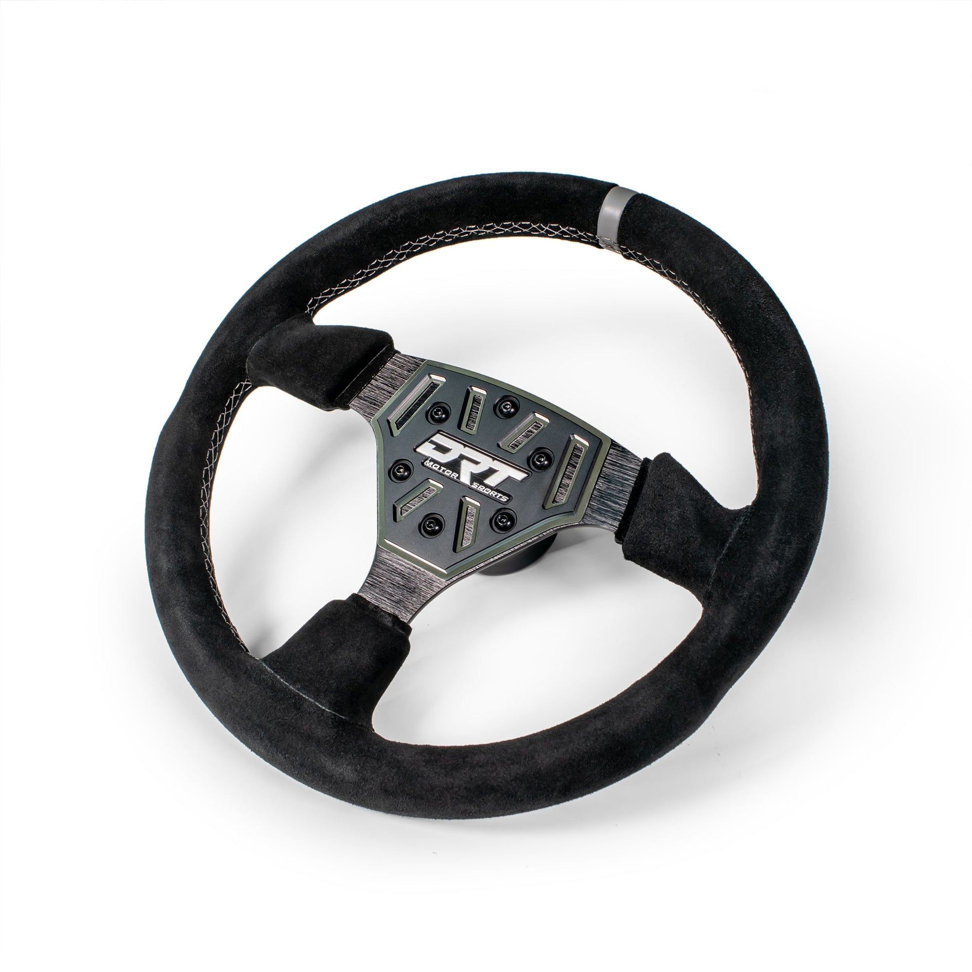 Round utv steering wheel in suede finish 