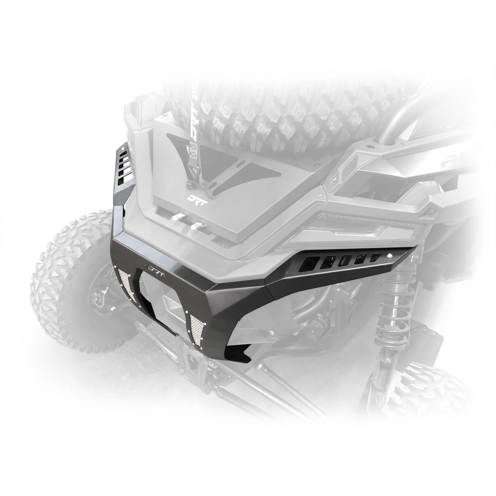 Steel rear bumper with aluminum mesh inserts for RZR Pro R