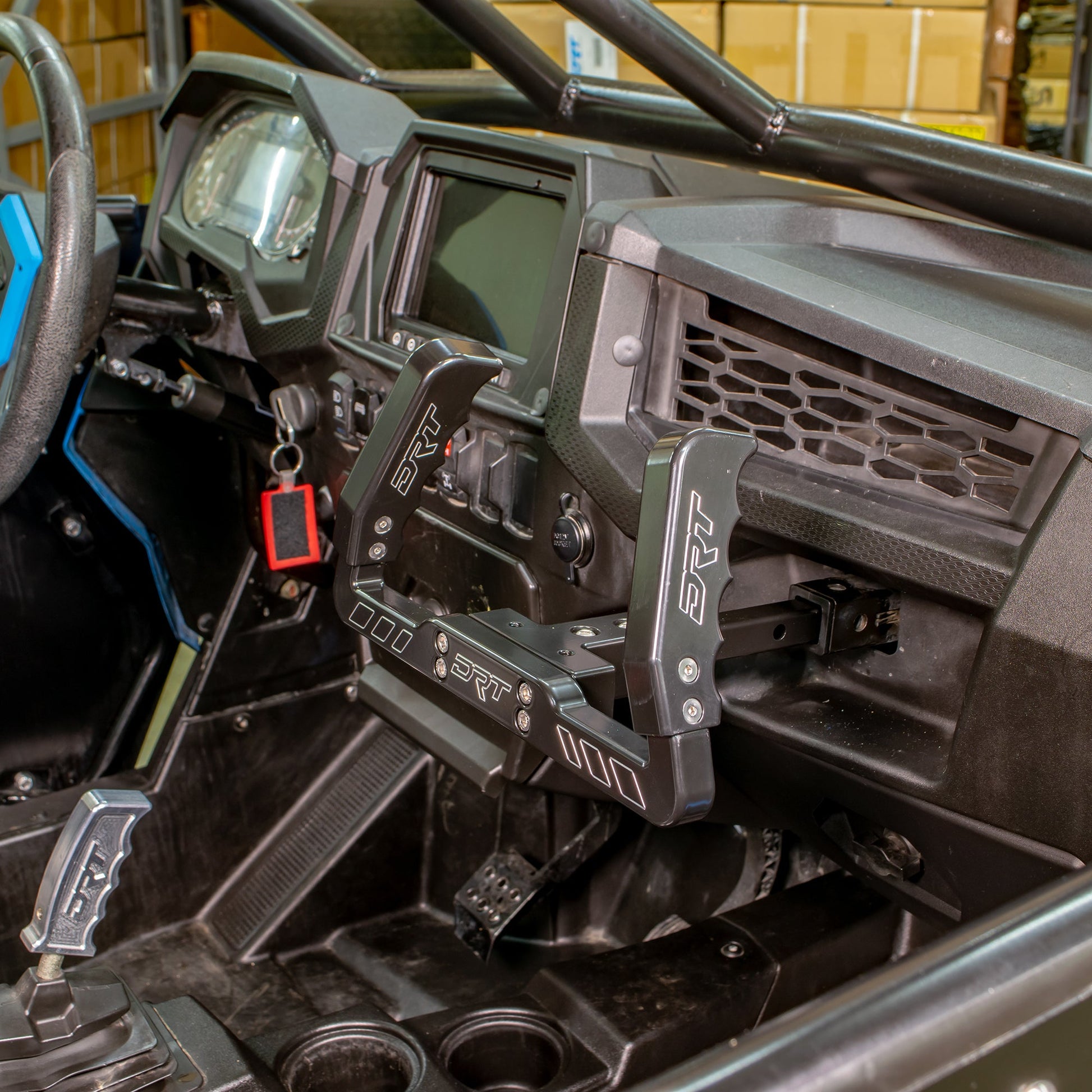 Passenger grab handle mounted in RZR XP 1000