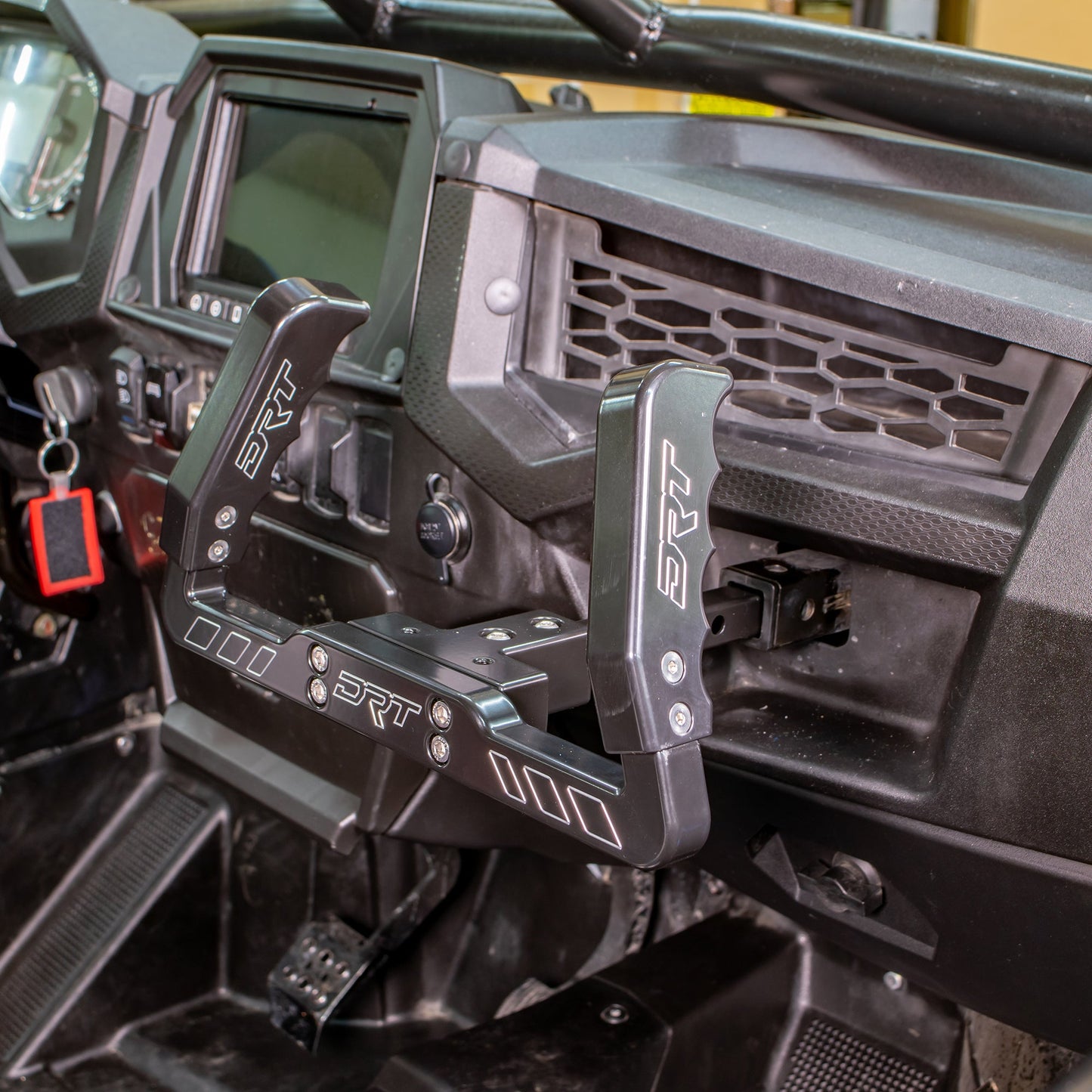 Passenger grab handle mounted in RZR XP 1000