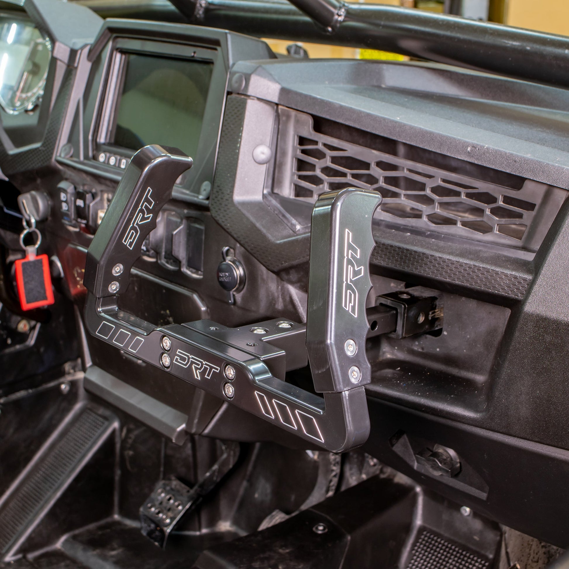 Passenger grab handle mounted in RZR XP 1000