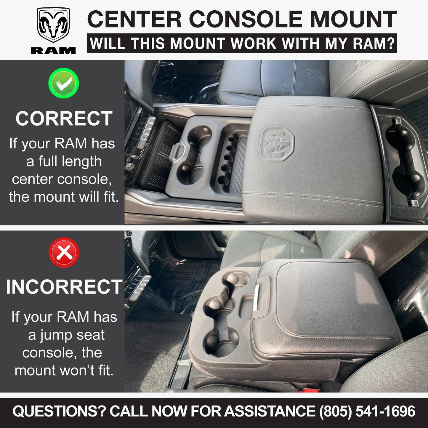 Center Console Radio Mount for Ford Chevy GMC and Ram TRX Trucks - Kenwood TK7360