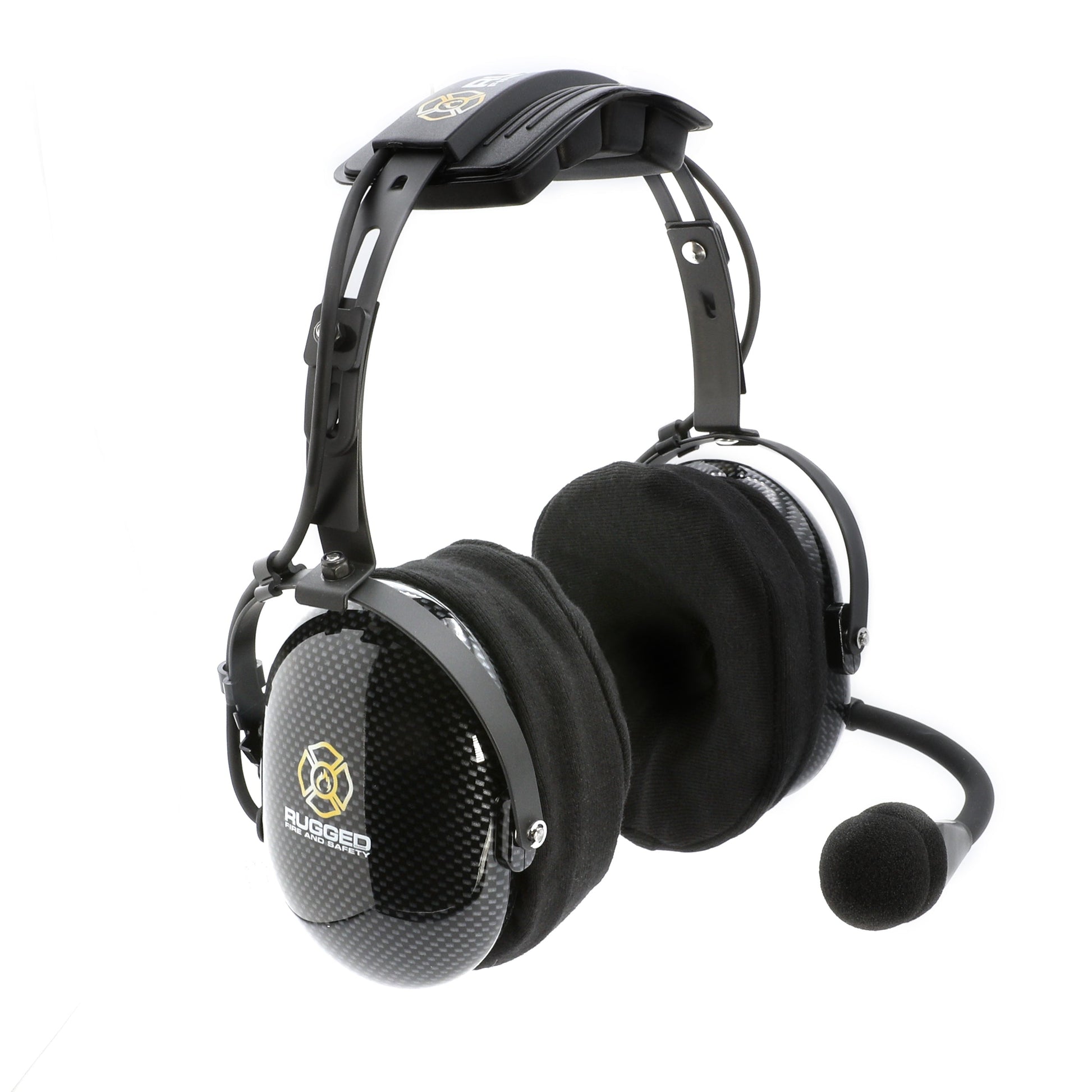 FHS Over-The-Head Fire Safety Industrial Headset - With Mic On/Off Button / For Rugged / Firecom