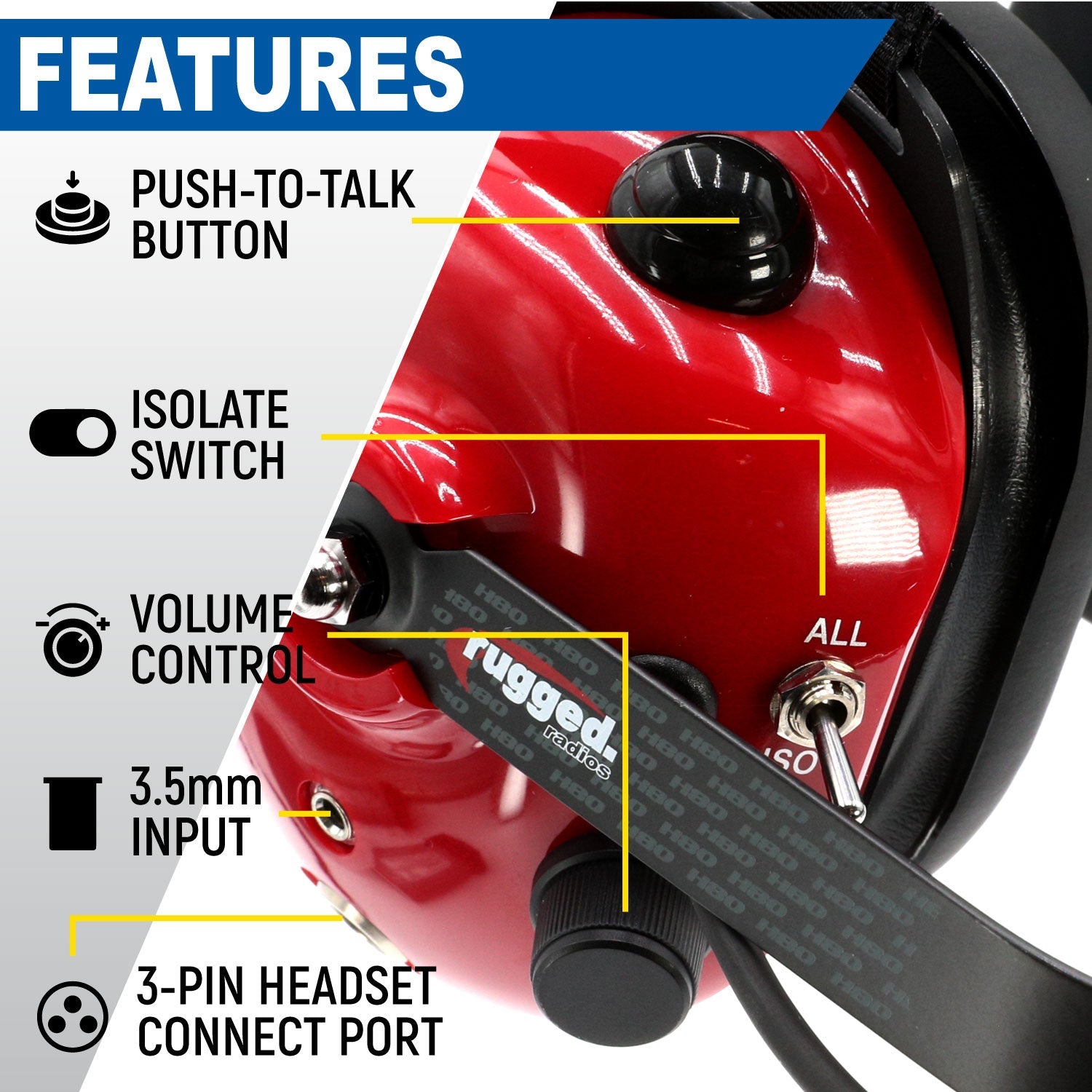 BUNDLE - H80 Track Talk Linkable Intercom Headset with NITRO BEE XTREME UHF Race Receiver and Carry Bag