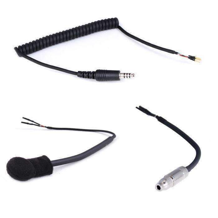 Peltor 4-Conductor Helmet Kits - Mic / 1/8 Ear Bud Jack / Straight