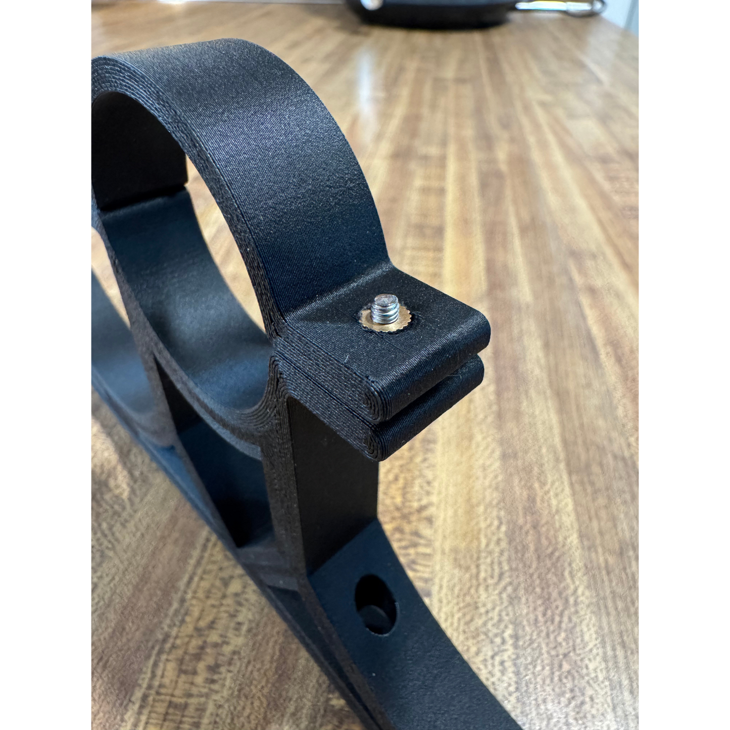 3D printed carbon fiber reinforced headset hanger with stainless steel hardware, available in single and dual hook, for 1.75", 1.8", and 2" tube, roof mount.