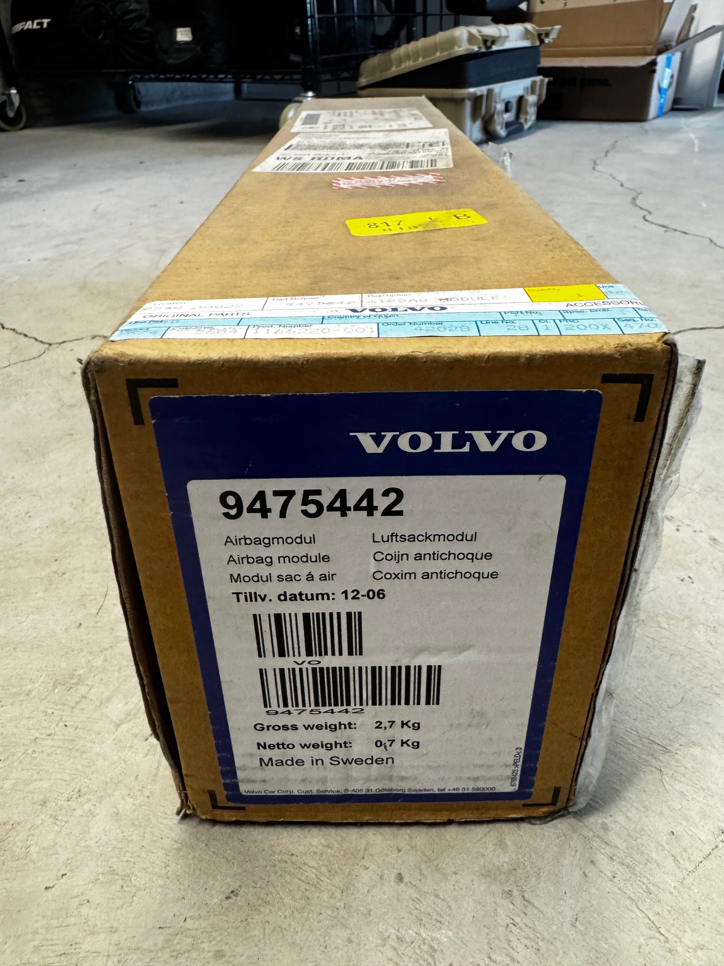 NOS - Volvo #9475442 Right Seat Airbag