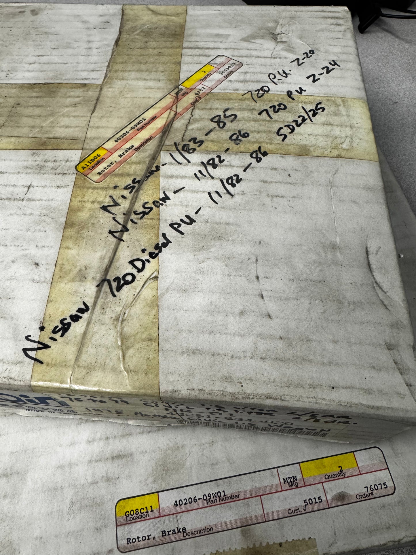 NOS - Front Brake Rotors Nissan 40206-09W01 - OEM Qty. 2 - Nissan 720/ Honda Civic '73-'79