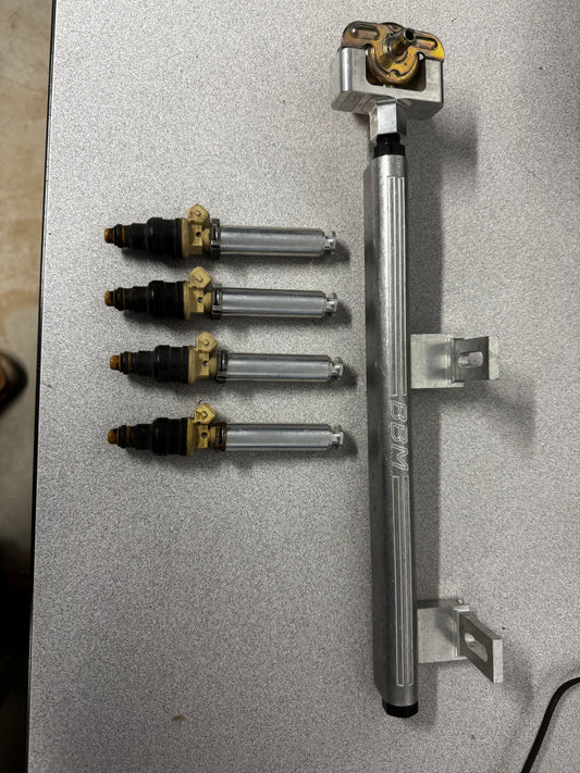 NOS - Bahn Brenner VW 16V EFI Fuel Rail Assembly — With Stock 1998 2.0L Injectors &amp; Bosch 0 280 160 2365 Fuel Pressure Regulator