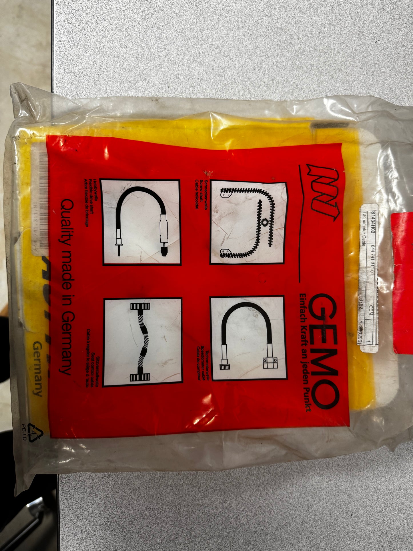 NOS - OEM GEMO Mechanical Tach Cable for Porsche 356 Models