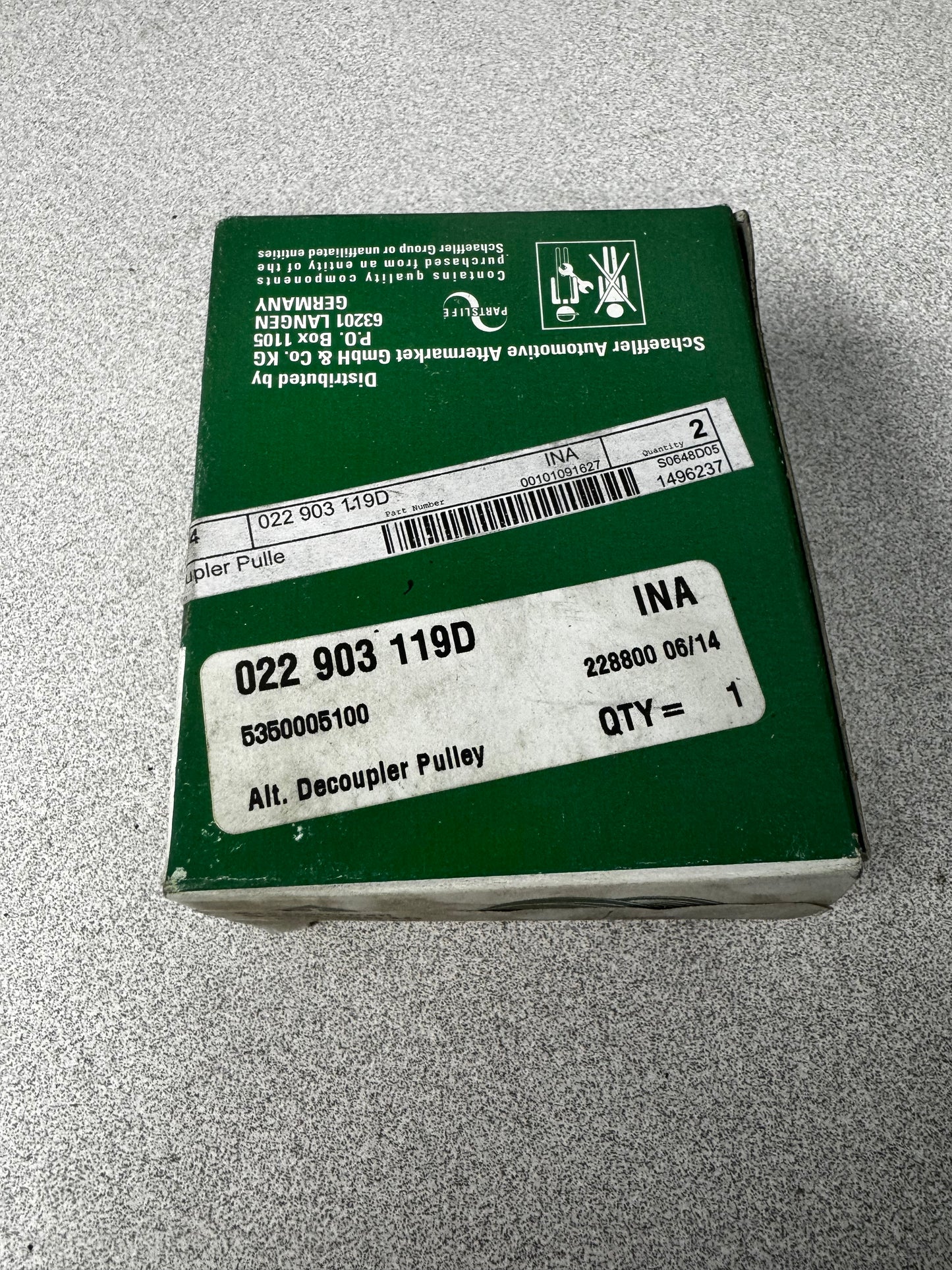 Genuine OEM INA | 022 903 119 D - Alternator Pulley AUDI VW Genuine OEM INA | 1.9T and 2.0 TDI