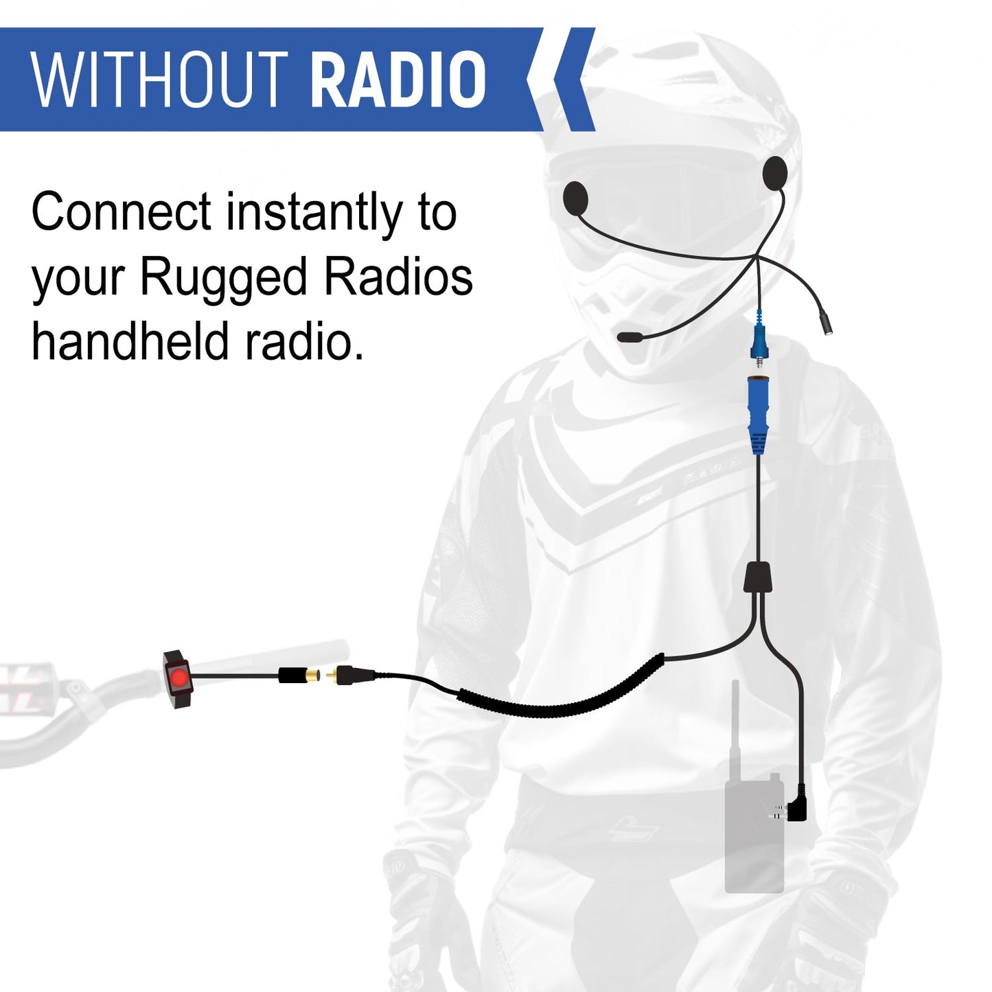 MOTO MAX Complete Motorcycle Communication Kit with Heavy-Duty OFFROAD Cables - Without Radio / No Color Option