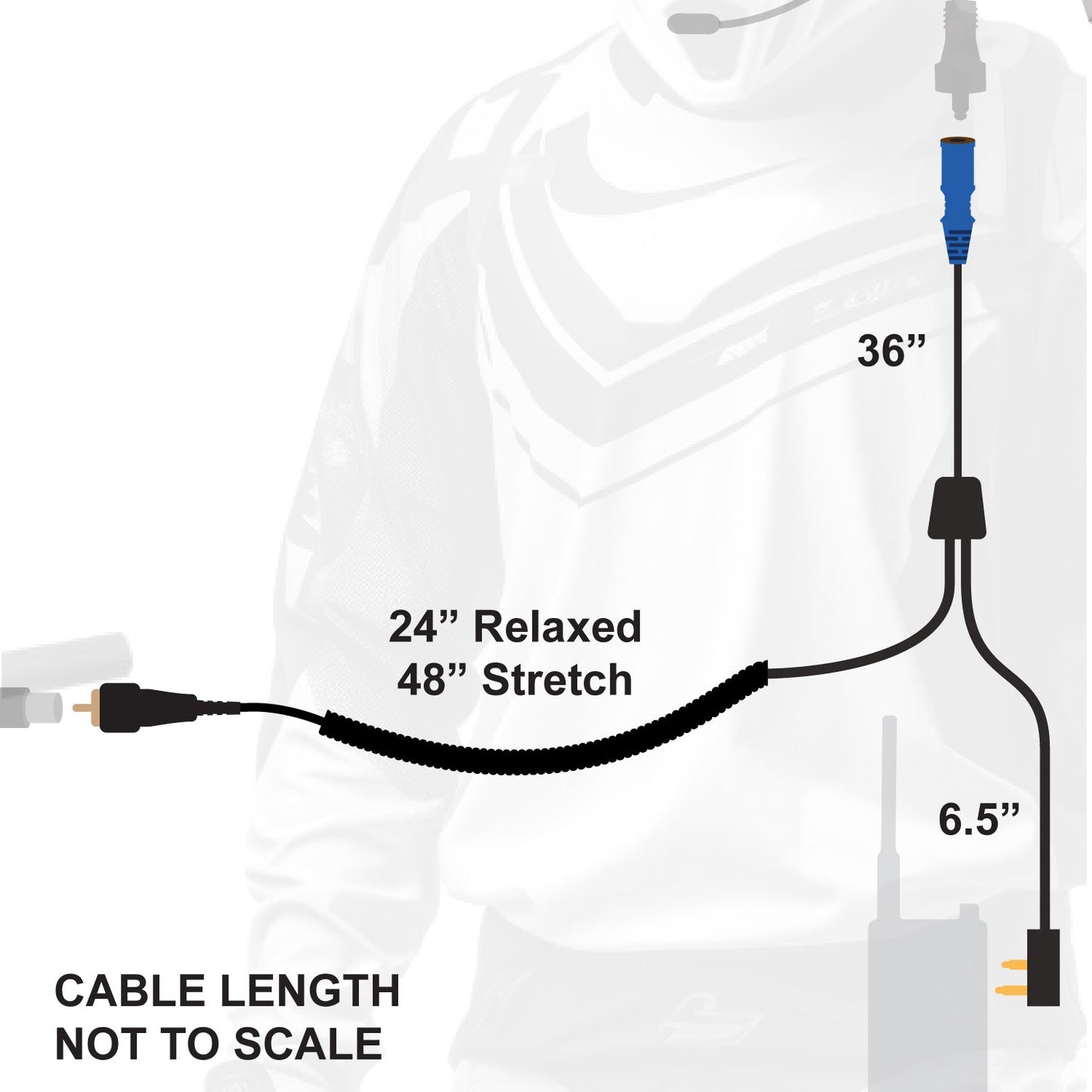 RUGGED Wired MOTO MAX Motorcycle Harness with Pre-Wired 2-Pin Rugged Handheld Radio Connector