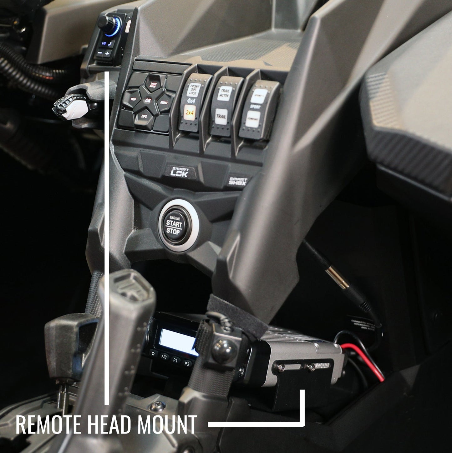 Can-Am Maverick X3 Complete Communication Kit with Bluetooth Intercom and 2-Way Radio - 696 PLUS Remote Head / M1 VHF Business Band / Remote Head Mount Kit