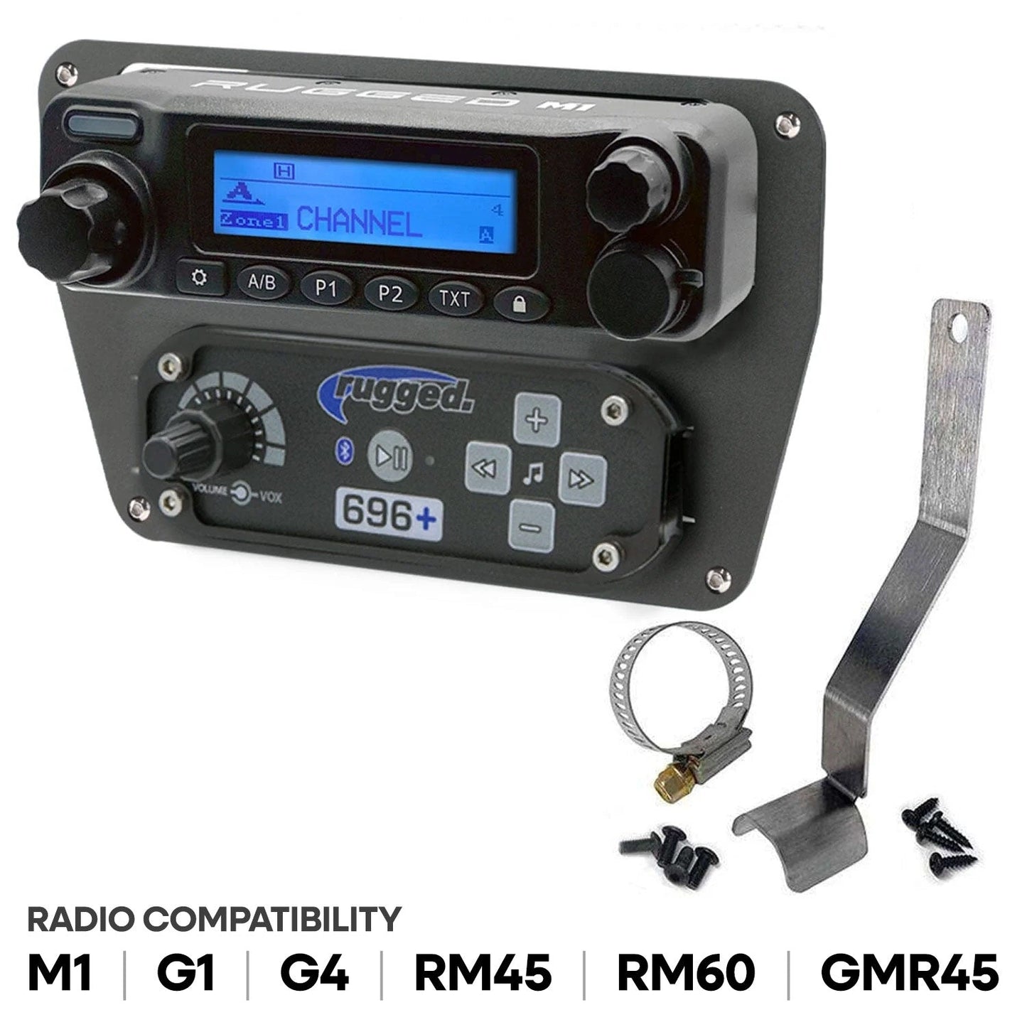 Can-Am Commander Intercom and Radio Mount - Rugged M1/G1/G4/RM45/RM60/GMR45 with Switch Holes