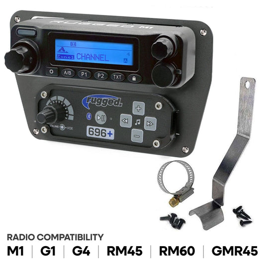 Can-Am Commander Intercom and Radio Mount - Rugged M1/G1/G4/RM45/RM60/GMR45 with Switch Holes