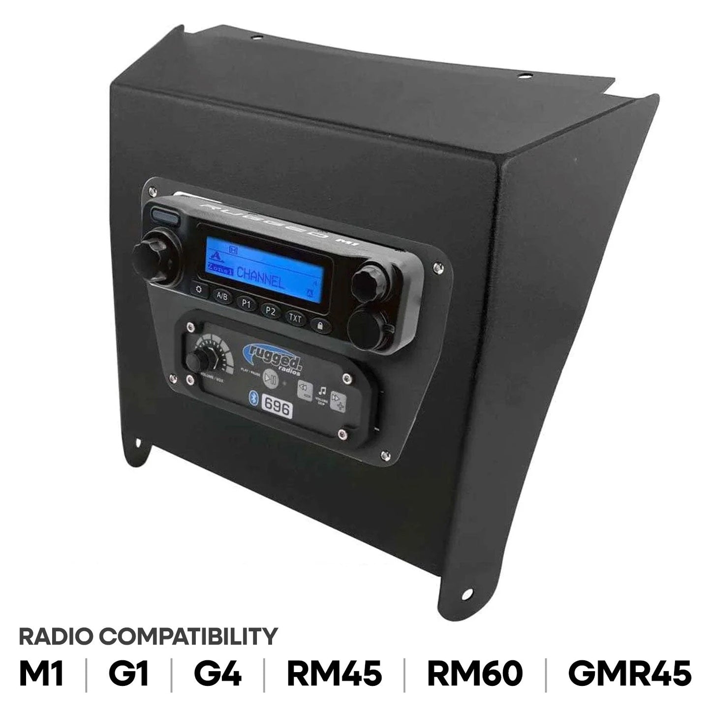 Kawasaki KRX Multi-Mount Kit for Rugged Mobile Radios and Intercom - Rugged M1/G1/G4/RM45/RM60/GMR45 with Switch Holes