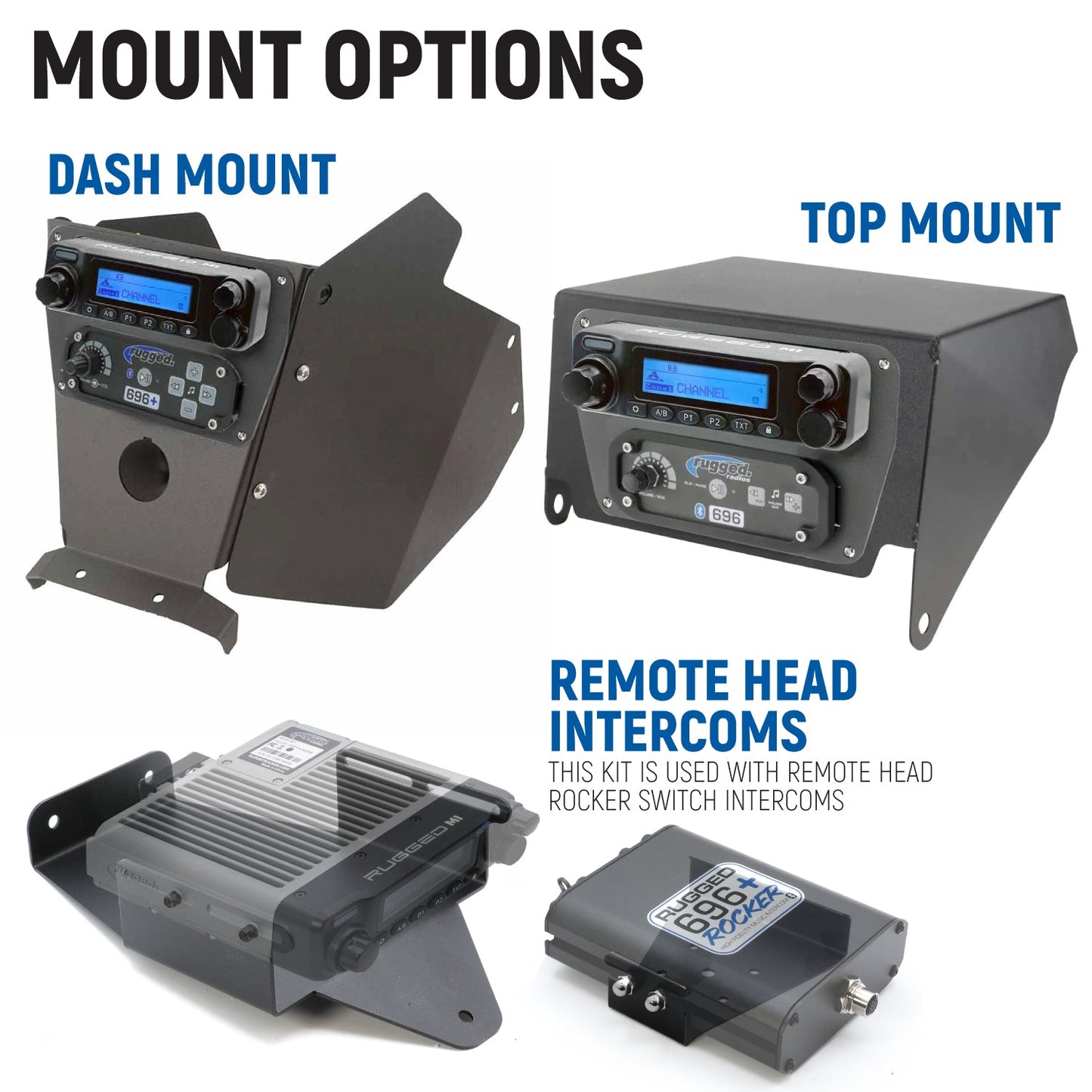Can-Am Maverick X3 Complete Communication Kit with Bluetooth Intercom and 2-Way Radio - STX Stereo Remote Head / G1 GMRS / Remote Head Mount Kit