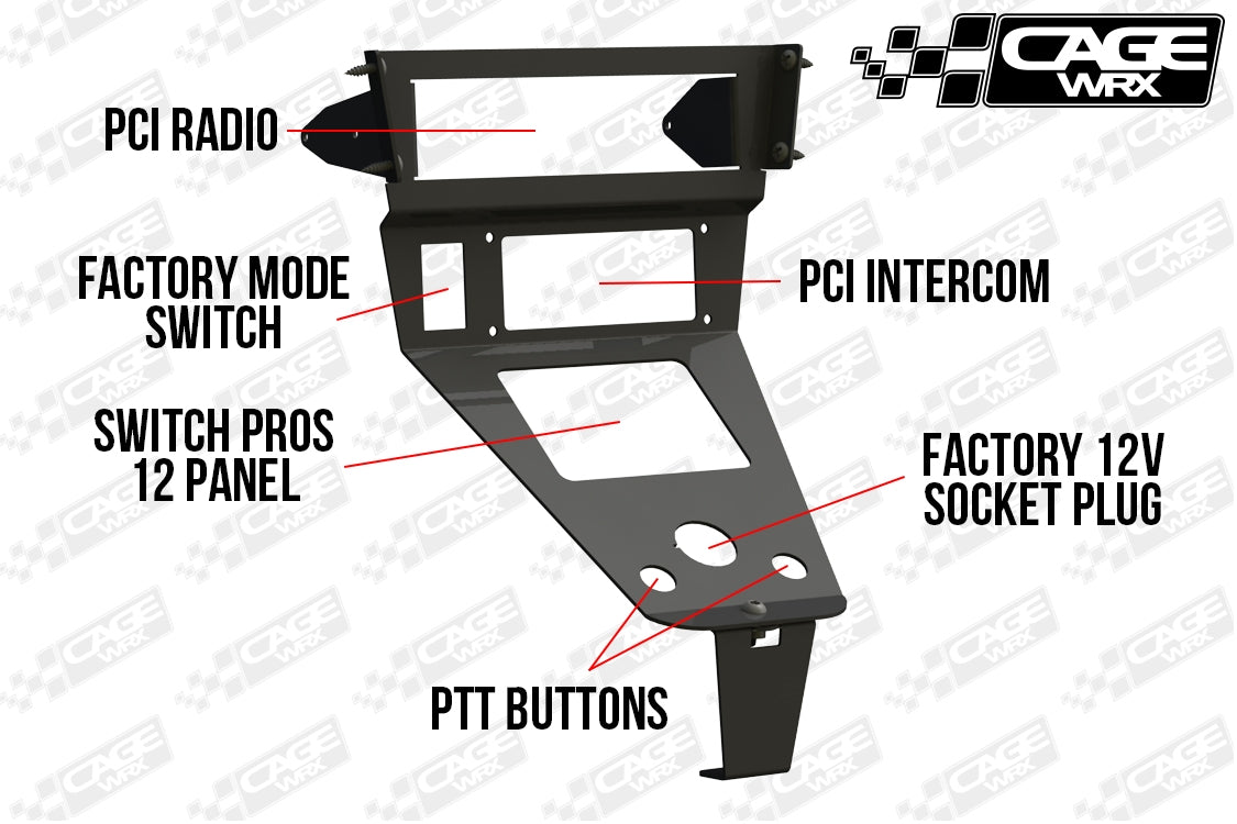 Polaris RZR PCI Radio & Intercom Mount | (2020-2024) Pro R / Pro S / Turbo R / Pro XP | KENWOOD RADIO