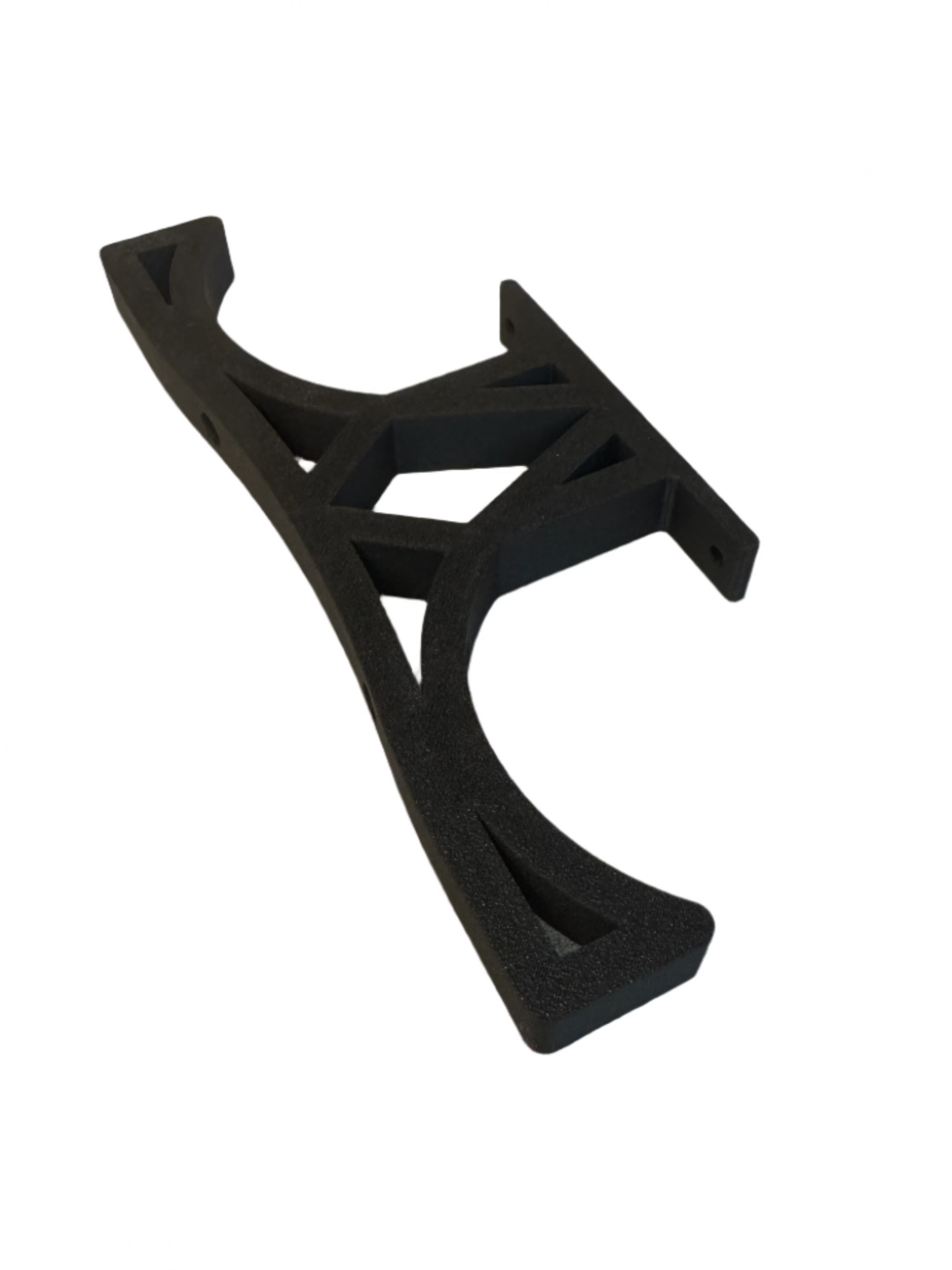 Close-up of carbon fiber 3D printed headset hanger for Polaris General