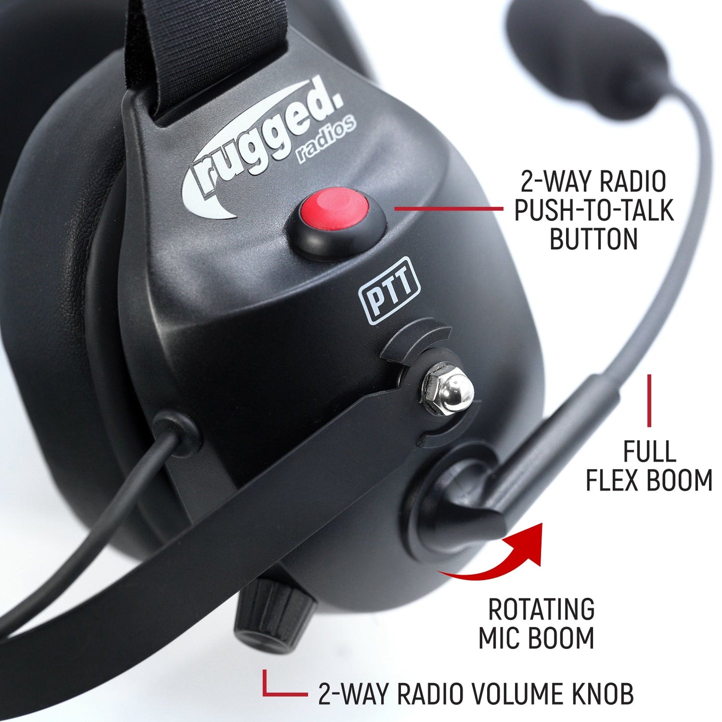 Bluetooth Headset for Cell Phones - 2-Way Radio Compatible (OTH and BTH) - Over The Head