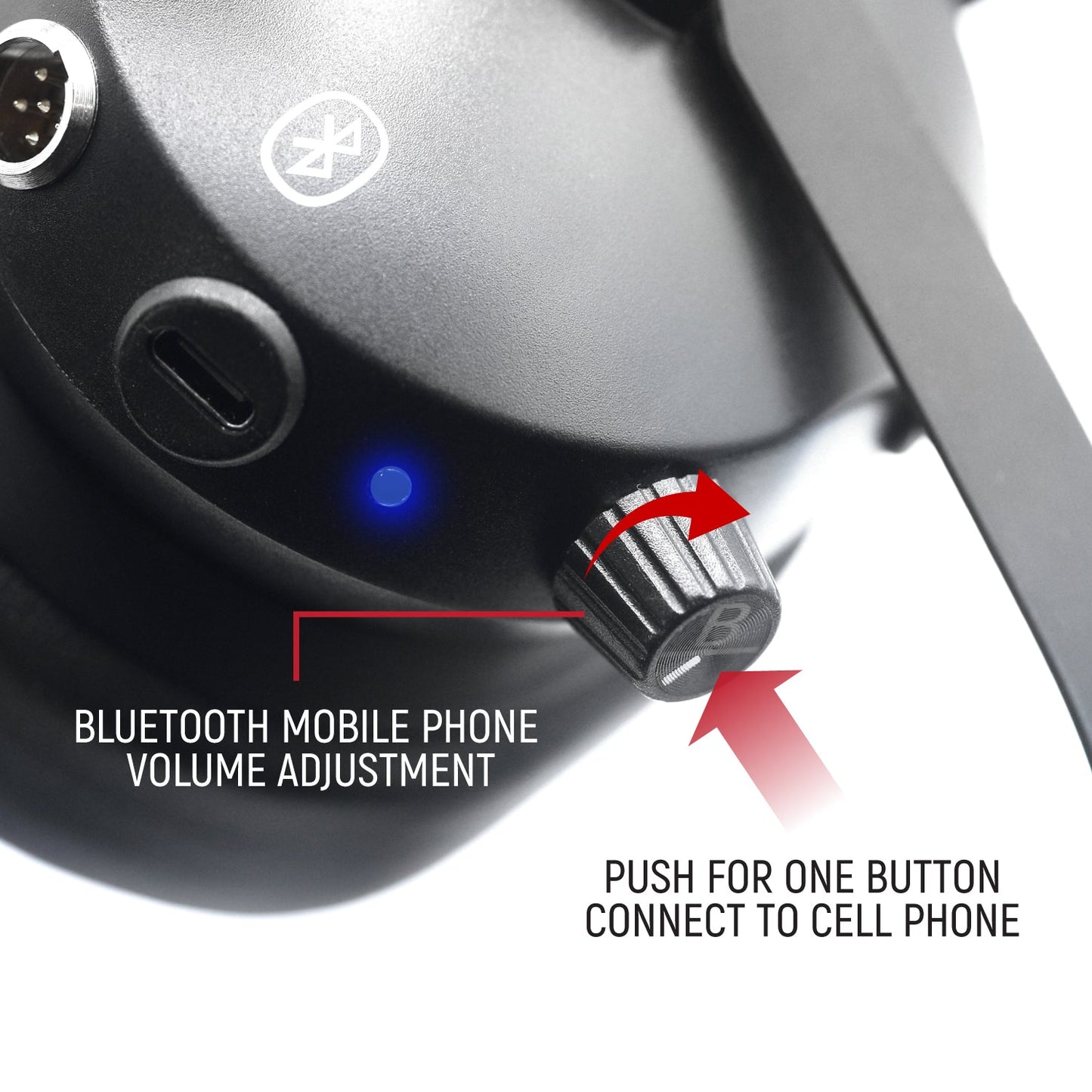 Bluetooth Headset for Cell Phones - 2-Way Radio Compatible (OTH and BTH) - Over The Head