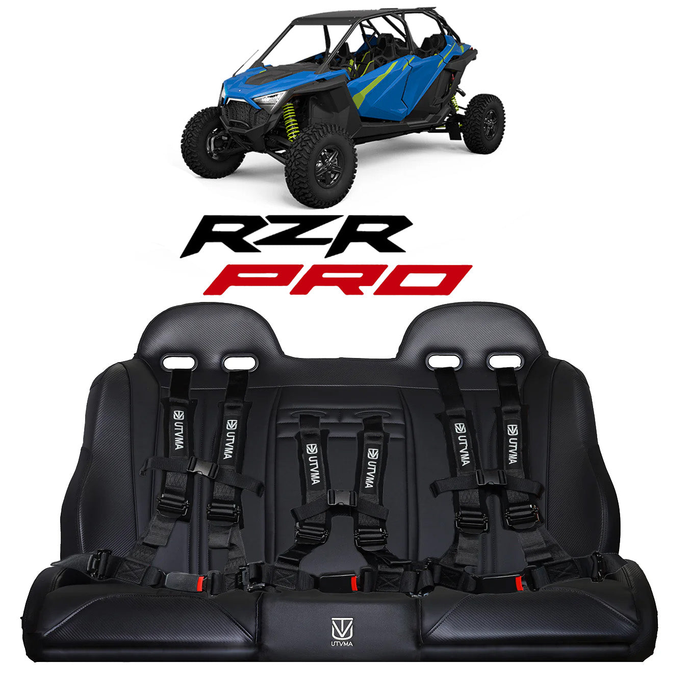 RZR PRO S Rear Bench Seat W Harnesses (2025+)