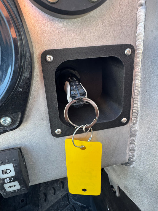Can-Am X3 key fob flush mount for aluminum dash panel
