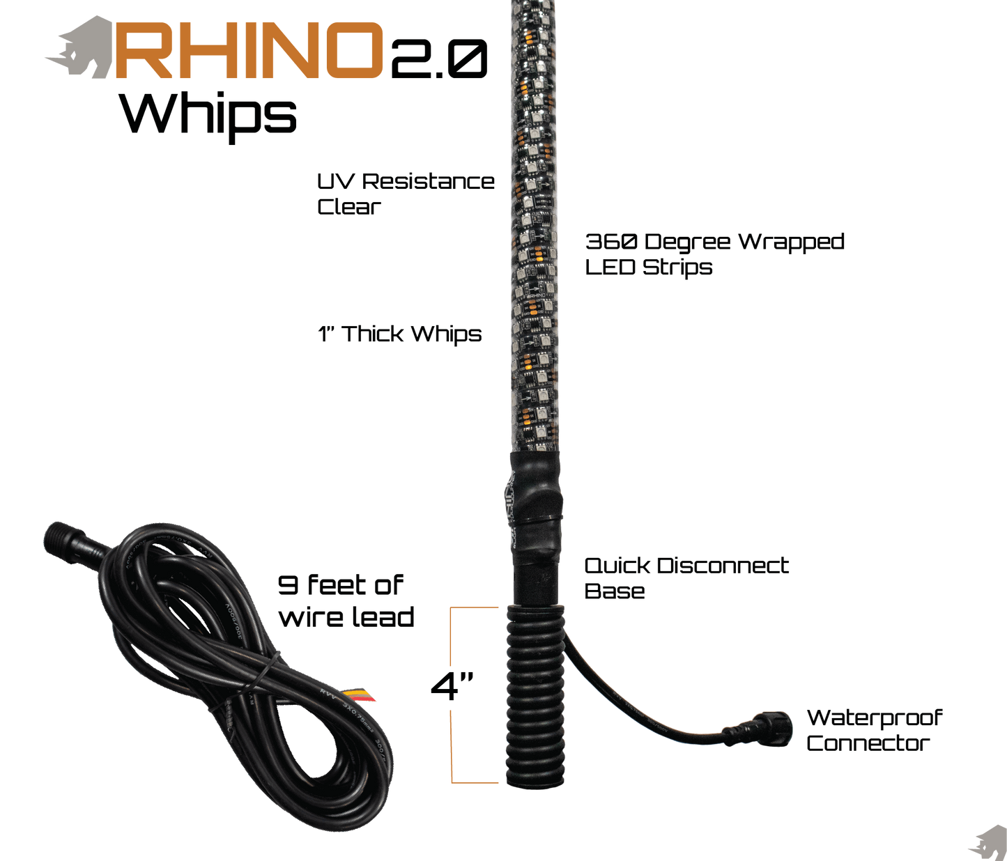 Rhino Lights RGB LED Whip Lights