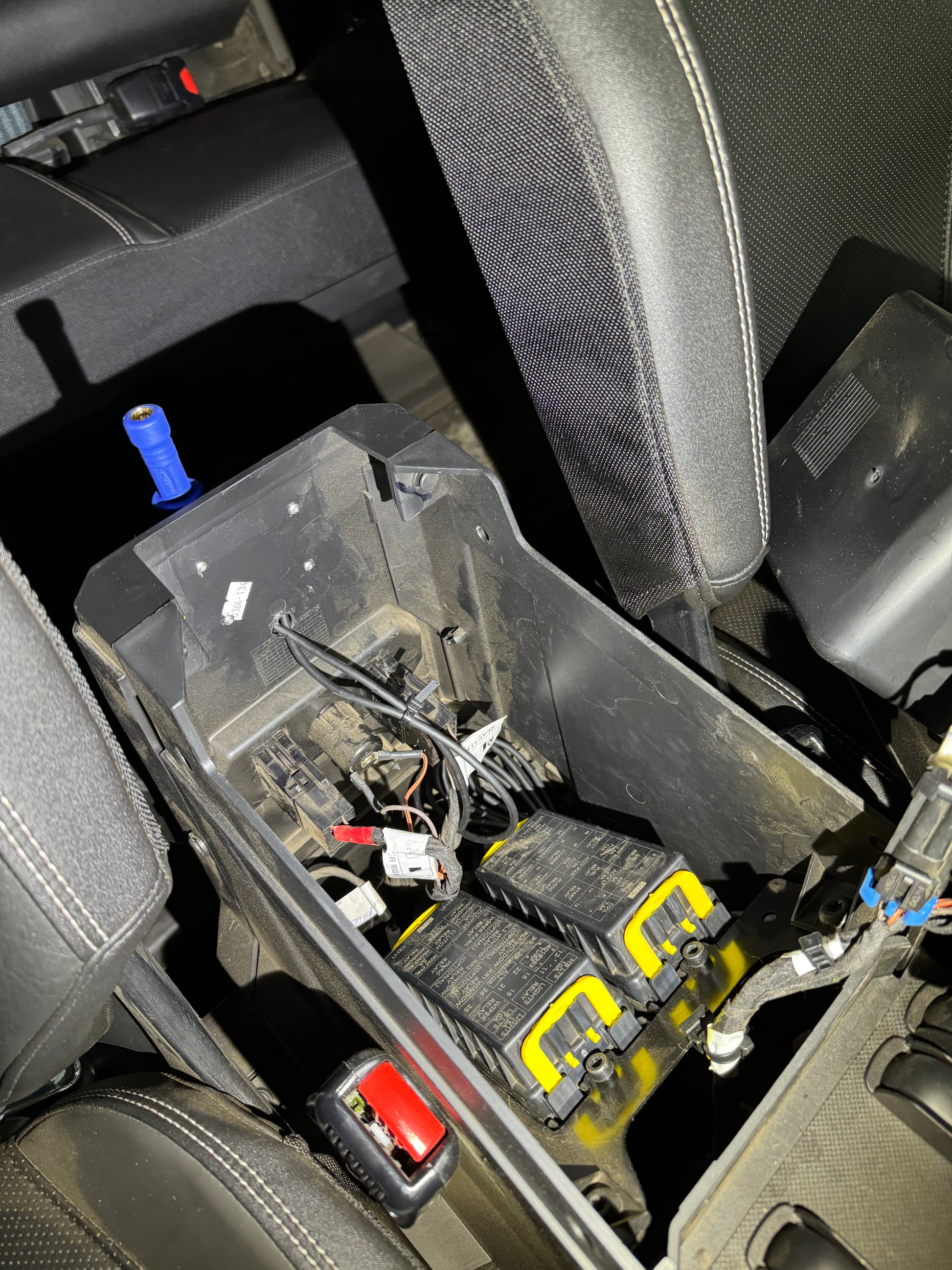 PCI Race Radios vertical flush mount for intercom cables rear installed view 