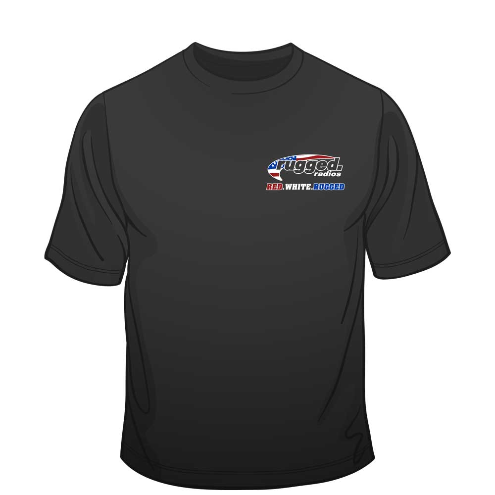 Rugged Radios AMERICAN FLAG T-Shirt - Black - XXXL